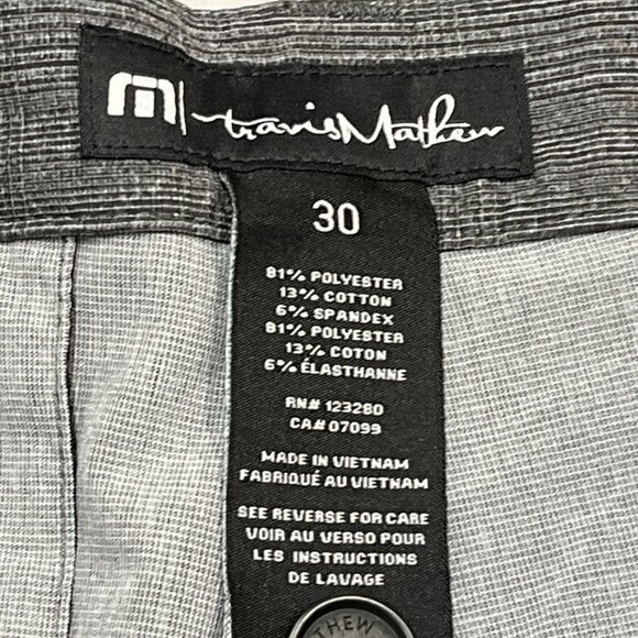 Travis Mathew Grommet Short Mens 30 9" Grey Pinstripe Performance Athletic Golf - Picture 8 of 11